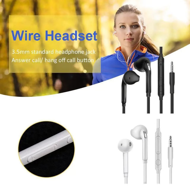 Wired Earphones With Microphone 3.5mm In Ear Headphones