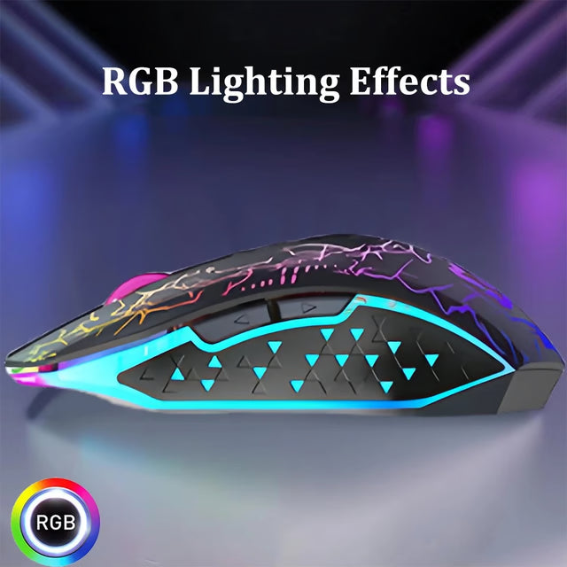 RGB Gaming Mouse, Bluetooth 5.2 Wireless Mouse, Silent Mouse Rechargeable Mouse, DPI Mouse for PC Laptop Macbook