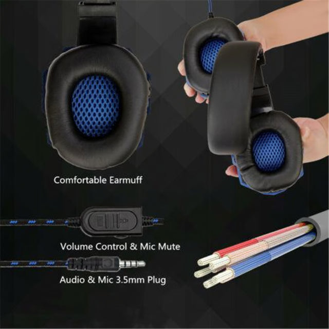 Wired Gaming Headset, Smartphone, Adjustable, Noise Cancelling Microphone