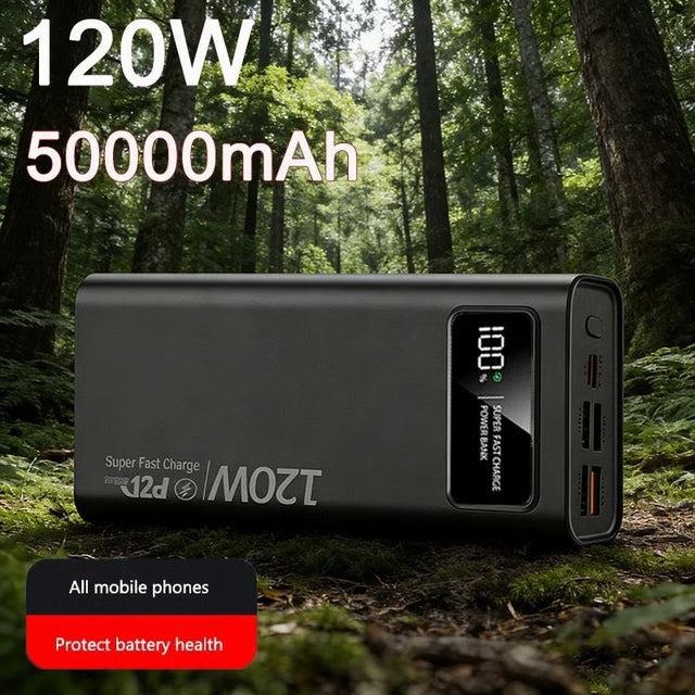 PowerMax 50000mAh Fast Charging Power Bank with 120W Output