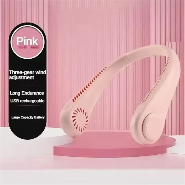 Portable Bladeless Neck Fan with Rechargeable Battery
