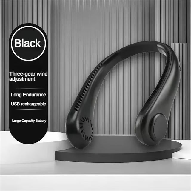 Portable Bladeless Neck Fan with Rechargeable Battery