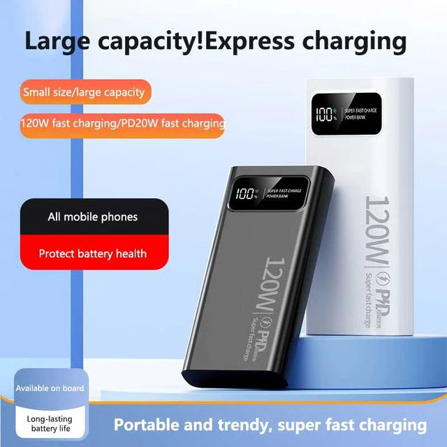 PowerMax 50000mAh Fast Charging Power Bank with 120W Output